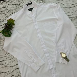 Damante Collarless Hidden Button Dress Shirt